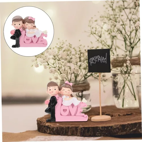 Vista 3 de BESPORTBLE 1 pieza de adornos de boda para novia, novio, estatua de resina, figura de pareja, romántica, decoración de mesa para tartas, decoración