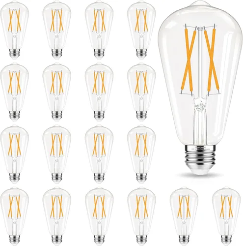 Vista 8 de GvvooHome - Bombillas LED regulables Edison, bombilla LED E26 equivalente a 60 W, luz blanca fría 4000K, bombillas vintage ST58, CRI de 90+, 6 W 600