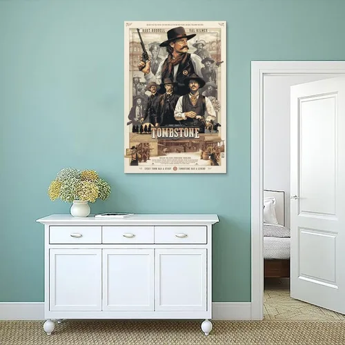 Vista 4 de Tombstone - Póster de película en lienzo para pared, diseño moderno de dormitorio familiar, decoración para habitación estética, 12 x 18 pulgadas