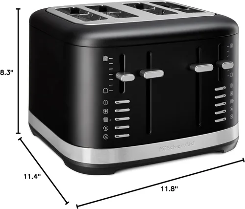 Vista 7 de Tostadora KitchenAid de 4 rebanadas, KMT4109BM, Negro Mate