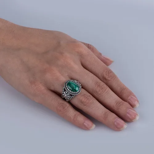 Vista 2 de American West Jewelry Anillo de plata de ley para mujeres y hombres, elección de piedras preciosas de inspiración nativa, tallas 5 a 13