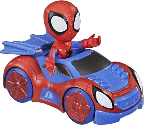 Vista 2 de Figura de acción Marvel Spidey and His Amazing Friends Spidey y vehículo de rastreador web, para niños a partir de 3 años
