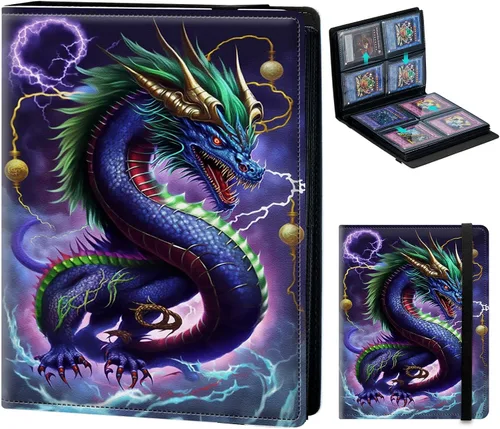 Vista 14 de Rading - Carpeta de tarjetas para Pokémon, béisbol, fútbol, hockey, fútbol, deporte, TCG, MTG, Yugioh, tarjetero con 4 bolsillos, funda de 160