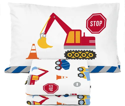 Vista 13 de Juego de sábanas para niños Sunny Side Up incluye sábanas y funda de almohada - 100% ropa de cama de microfibra y decoración para la habitación Azul