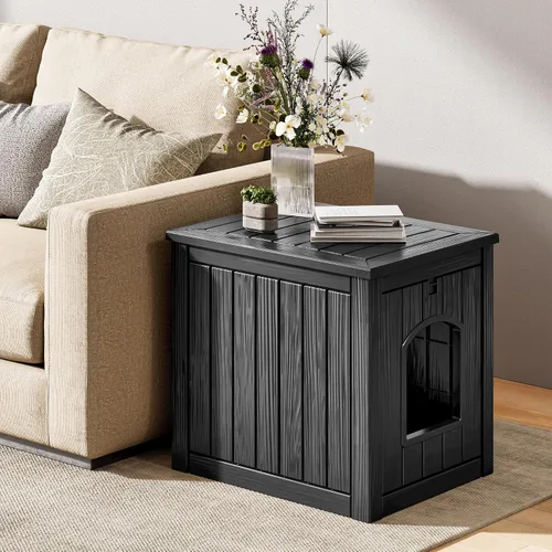 Vista 8 de Fancyango Casa para perros – Mueble para perreras para exteriores e interiores, refugio resistente a la intemperie para perros pequeños y medianos