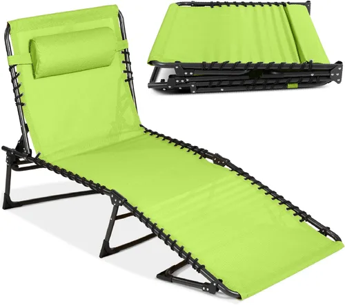 Vista 11 de Best Choice Products - Tumbona para patio reclinable, plegable, portátil para exteriores, con 8 posiciones, asas, capacidad de 300 libras