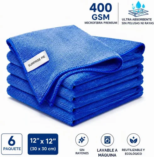 Vista 2 de Paños de limpieza de microfibra de alta calidad, ultra absorbentes, sin pelusas, para cocina, vidrio, cuidado del automóvil, acero inoxidable