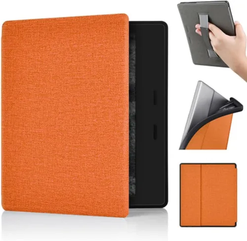 Vista 9 de Funda para Kindle Oasis de 7 pulgadas, 10ª generación, versión 2019 [modelo No: S8IN40] con correa de mano y apagado y encendido automático, fundas