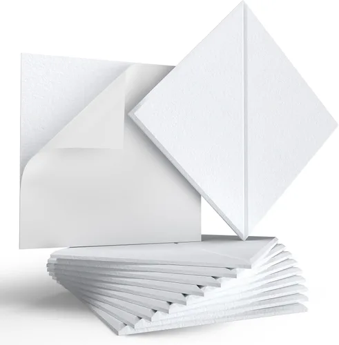 Vista 13 de Vieshful Paneles acústicos, paneles de pared absorbentes de sonido para despegar y pegar, paquete de 10 paneles de fieltro de alta densidad de 12 x