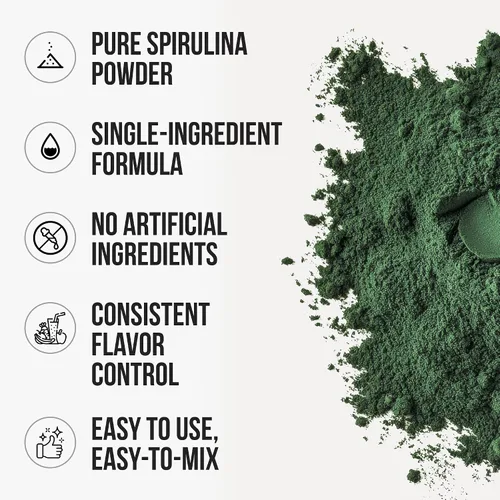 Vista 3 de WHYZ Polvo de espirulina orgánica, 8.82 oz, suplemento de espirulina rico en proteínas, superalimento orgánico para apoyo inmunológico, polvo