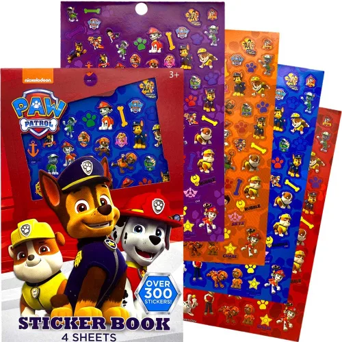 Vista 2 de Libro de calcomanías de Paw Patrol para más de 300 años, perfecto para regalos, recuerdos de fiesta, golosinas, recompensas, álbumes de recortes