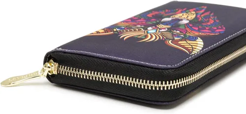 Vista 64 de Cartera de mano para mujer, estilo bohemio, con RFID, elegante, espaciosa con correa para viajes, capacidad para tarjetas, teléfono, dinero