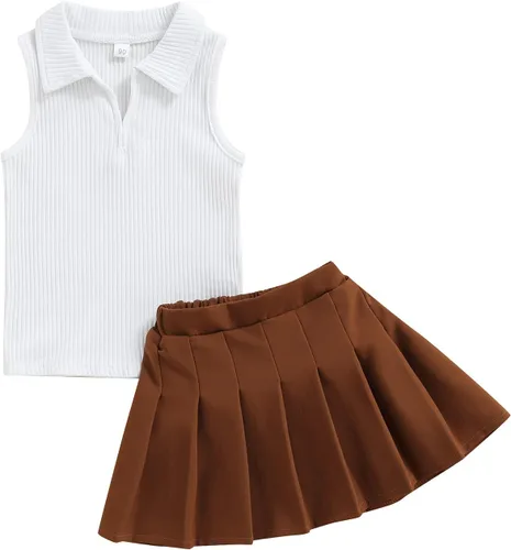 Vista 182 de TheFound Trajes de verano para niñas pequeñas, sin mangas, de punto acanalado, halter, pantalones cortos, ropa para recién nacidos, conjunto de 3