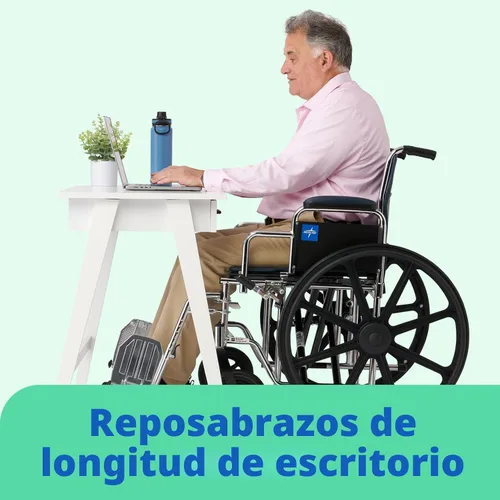 Vista 3 de Medline Excel - Silla de ruedas bariátrica extra ancha para adultos y personas mayores con asiento de 24 pulgadas de ancho, soporta hasta 500 libras