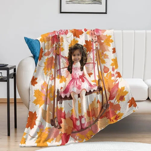 Vista 5 de Artsadd Manta facial personalizada de princesa para niñas, personalizada con cara de niños, manta personalizada para niños, nombre de foto de bebé