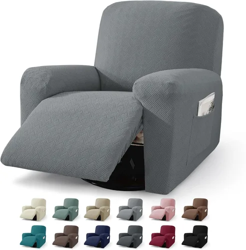 Vista 36 de JIVINER Fundas reclinables de gran tamaño de 3 piezas para sillón reclinable grande con bolsillos, tela jacquard elástica Lazy Boy funda para sofá