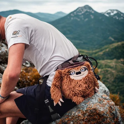 Vista 6 de Bonita bolsa de tiza para levantar, gimnasio y escalada en roca, cubo grande de tiza con cinturón ajustable, bolsa de polvo de agarre para boulder