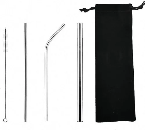 Vista 11 de 7 popotes de metal para beber con 2 cepillos de limpieza de 8.5 pulgadas, cuchara de barra reutilizable para café helado, bebida congelada, batidos