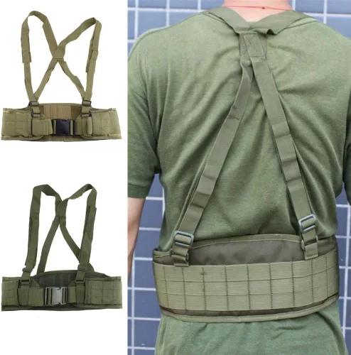 Vista 8 de FAMI Cinturón de cintura Molle con tirantes ajustables y correas libres