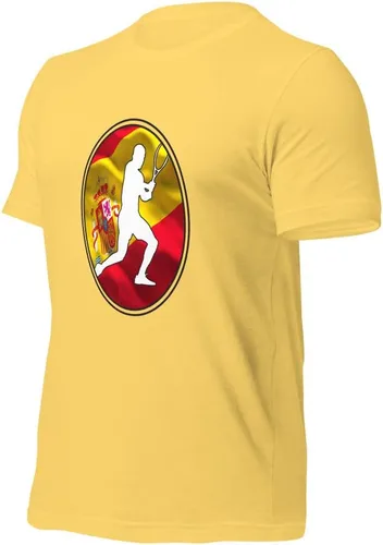 Vista 35 de Carlos Alcaraz Camiseta de manga corta unisex de algodón con diseño de bandera de España