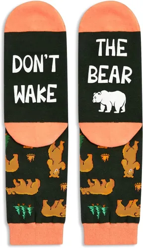 Vista 3 de HAPPYPOP Regalos divertidos de oso para amantes de los osos, calcetines de oso para mujeres y hombres, regalos divertidos y tontos para él, ella