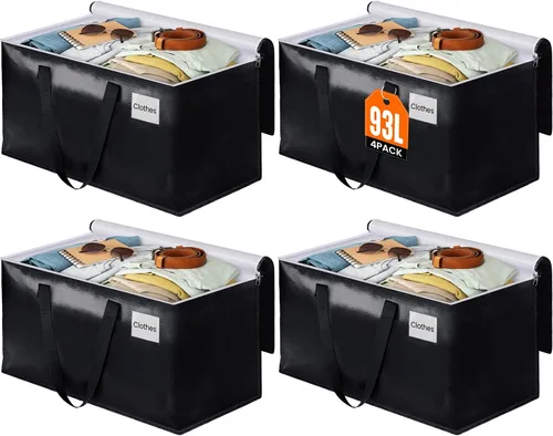 Vista 8 de BlissTotes Bolsas de mudanza, cajas de mudanza resistentes con cremalleras superiores y asas resistentes, bolsas de almacenamiento para ahorrar