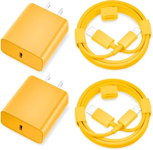 Vista 9 de Cargador para iPhone de carga rápida, paquete de 20 W, tipo C, bloque de carga rápida con [10 pies y 6 pies] USB C a cable Lightning compatible