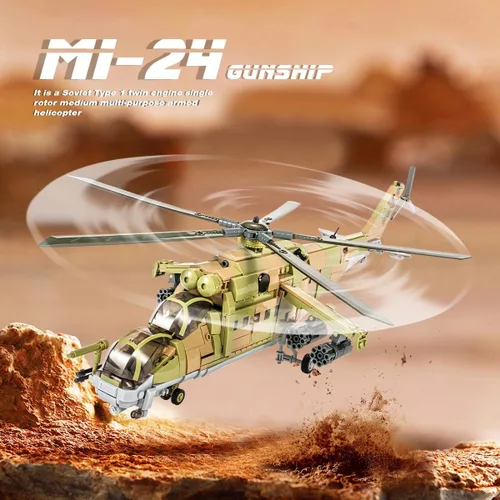 Vista 7 de DAHONPA MI-24S Helicóptero de Utilidad Media Militar del Ejército Conjunto de Ladrillos de Construcción de Avión, 850+ Piezas Bloques