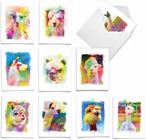 Vista 13 de Best Card Co - Juego de 10 tarjetas de notas surtidas con sobres, caja de acuarela para animales amantes de los animales, AM6670OCB-B1x10