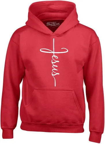 Vista 6 de shop4ever Sudaderas con capucha Jesus Cross Negro