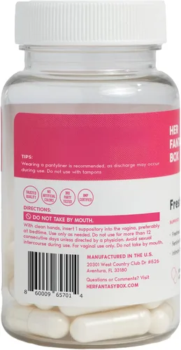 Vista 9 de Her Fantasy Box Supositorios Vaginales Fresh & Clean pH-Restore – Ácido Bórico para el Equilibrio del pH, Control de Olores y Comodidad – 30