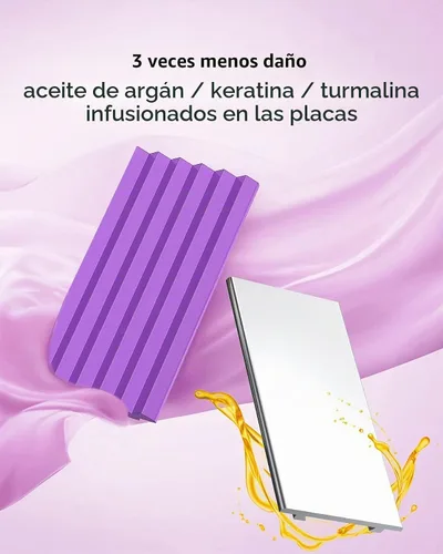 Vista 5 de Terviiix Rizadora de Cabello para Mujeres con 4 Placas Intercambiables, Rizadora para Cabello con Infusión de Queratina y Aceite de Argán, Rizadora