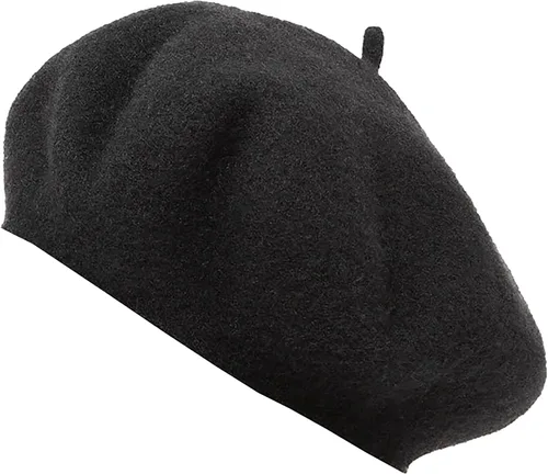 Vista 19 de INOGIH Boina francesa de mezcla de lana para mujer, gorro sólido elástico, boina cálida de invierno