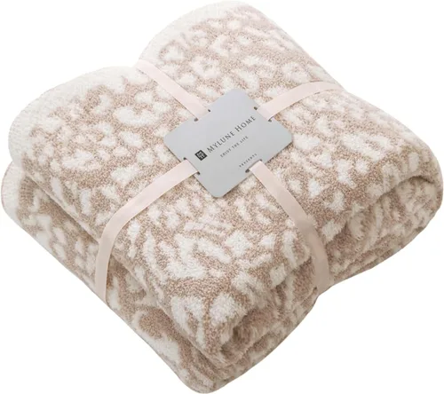 Vista 10 de MH MYLUNE HOME Manta de leopardo ultrasuave, color negro y blanco, 50 x 60 Leopardo Negro Blanco
