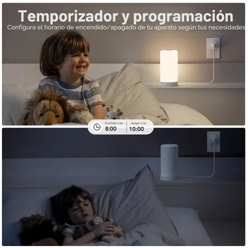 Vista 5 de EIGHTREE Enchufe inteligente, salida WiFi funciona con Alexa y Google Home, enchufe inteligente para el hogar con control remoto y función