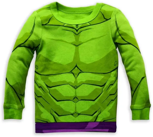 Vista 2 de Marvel Disfraz de Hulk PJ PALS para niños, Multicolor