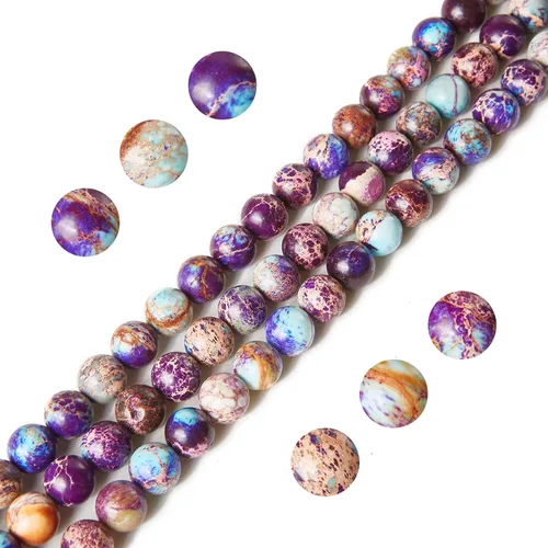 Vista 11 de 100 piezas de cuentas de amatista natural de 6 mm, cuentas de piedras preciosas redondas sueltas para hacer joyas