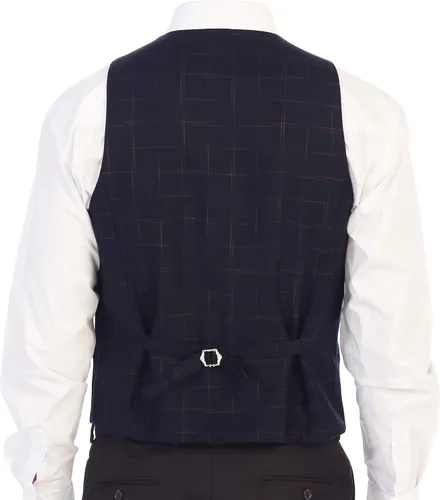 Vista 17 de Gioberti Chaleco de tweed formal de 6 botones para hombres