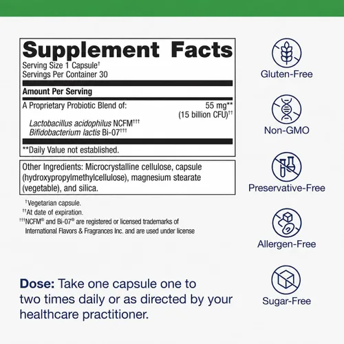 Vista 4 de Metagenics UltraFlora Balance Probiotic - Suplemento diario de salud intestinal estable para apoyo digestivo e inmunológico* - Sin OMG y sin gluten