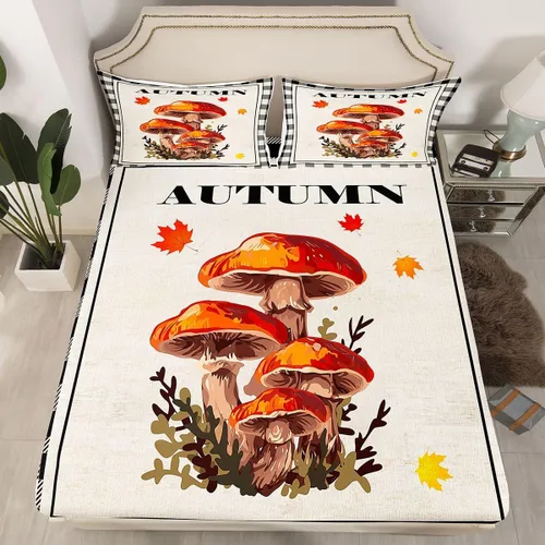 Vista 31 de Erosebridal Divertida sábana bajera ajustable de Halloween para niños, lindo juego de ropa de cama de calabaza fantasma, decoración de Halloween