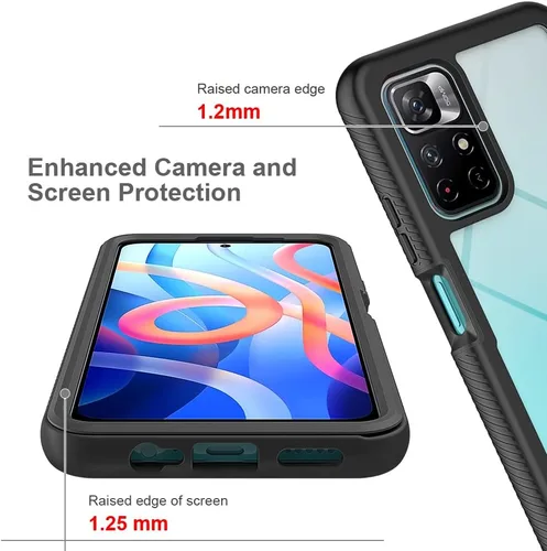 Vista 5 de Funda para Xiaomi Redmi Note 11 5G 21091116AC, funda protectora anticaída y absorción de golpes para Xiaomi Redmi Note 11T 5G 21091116AI/Poco M4 Pro