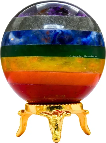 Vista 73 de Amazing Gemstone Bola de cristal de Amazonita con soporte, bolas de meditación de esfera de cristal de 2 pulgadas para brujería y bolas decorativas