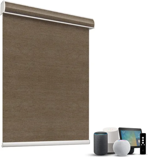Vista 85 de SmartWings Persianas Motorizadas con Sombras para Ventana Control Remoto Funciona con Thread Apple Homekit Z-Wave Alexa 100% Blackout de Doble Cara