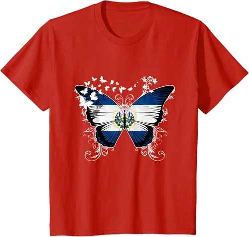 Vista 3 de Camiseta con diseño de bandera de El Salvador