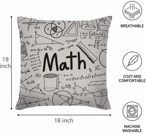Vista 5 de Husandy - Fundas de almohada con fórmulas geométricas, teoría matemática y fórmula matemática, ecuación, garabato, escritura a mano, icono en funda