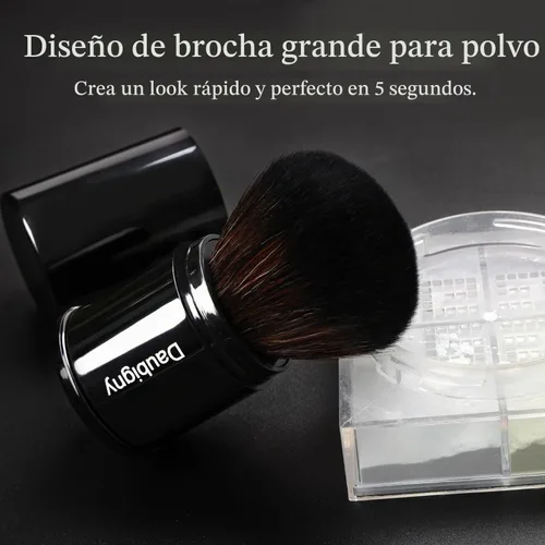 Vista 5 de Daubigny - Brocha de maquillaje retráctil Kabuki, brochas de base de viaje para base de maquillaje para rubor bronceador y polvo..