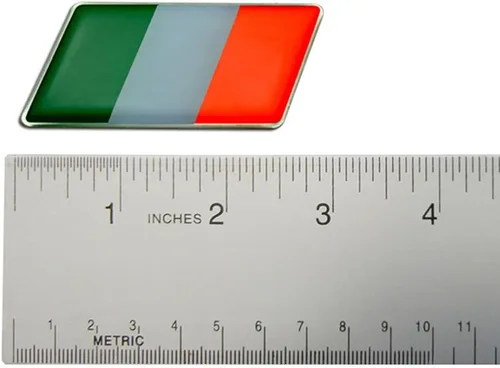 Vista 2 de 2 x (Par/Juego de 2) Emblema de la bandera italiana italiana placa de nombre rara para Aprilia Benelli Beta Motor Bimota Borile Cagiva Ducati Fantic