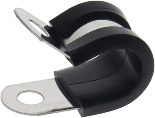 Vista 47 de MroMax Abrazadera de cable de 0.236 in de diámetro EDPM Abrazadera aislada acolchada de goma 304 Abrazadera de tubería de acero inoxidable 0.24 "R