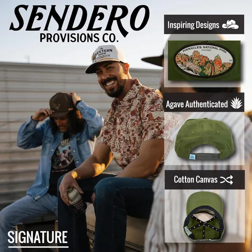Vista 2 de Sombrero Snapback al aire libre con Pinnacles National Park Woven Patch Verde, Verde