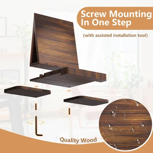 Vista 8 de Soporte triangular para libros, valet de lectura de rincón de libros de madera, soporte para libros con tazas, vasos y soporte para bolígrafo